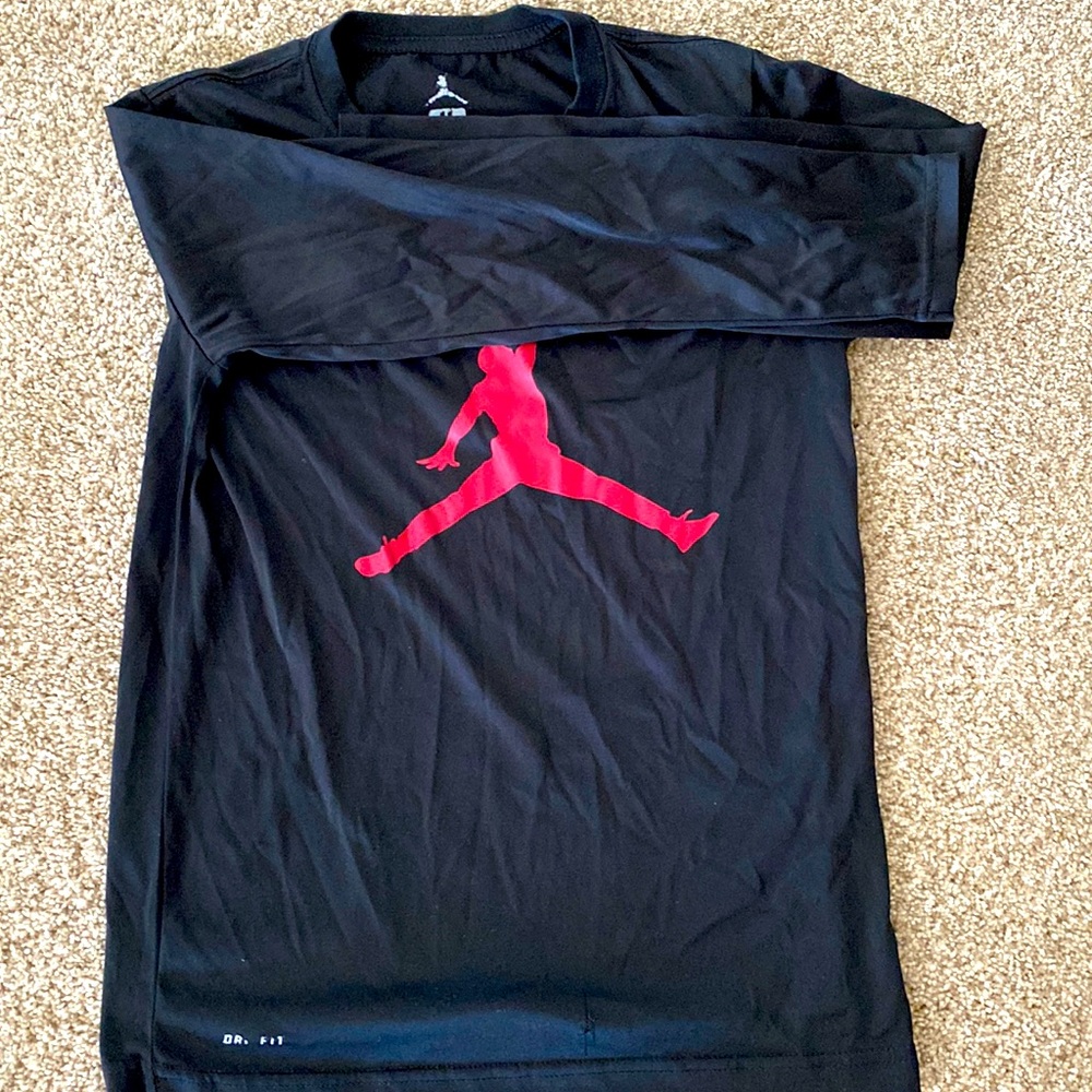 Black and red Jordan Dri-fit long sleeve pullover